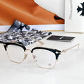 CH Glasses - Black Gold Browline Half-Rim