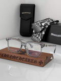 CH Glasses - Crystal Clear Large Titanium Square