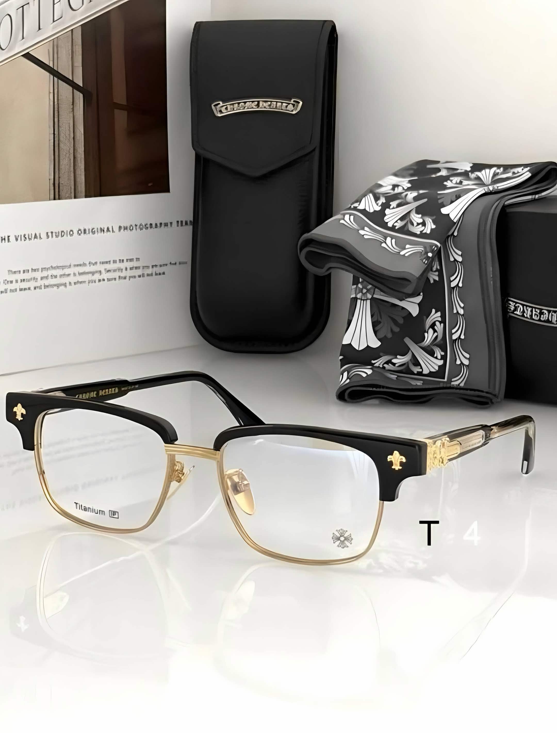 CH Glasses - Black Gold Titanium Browline