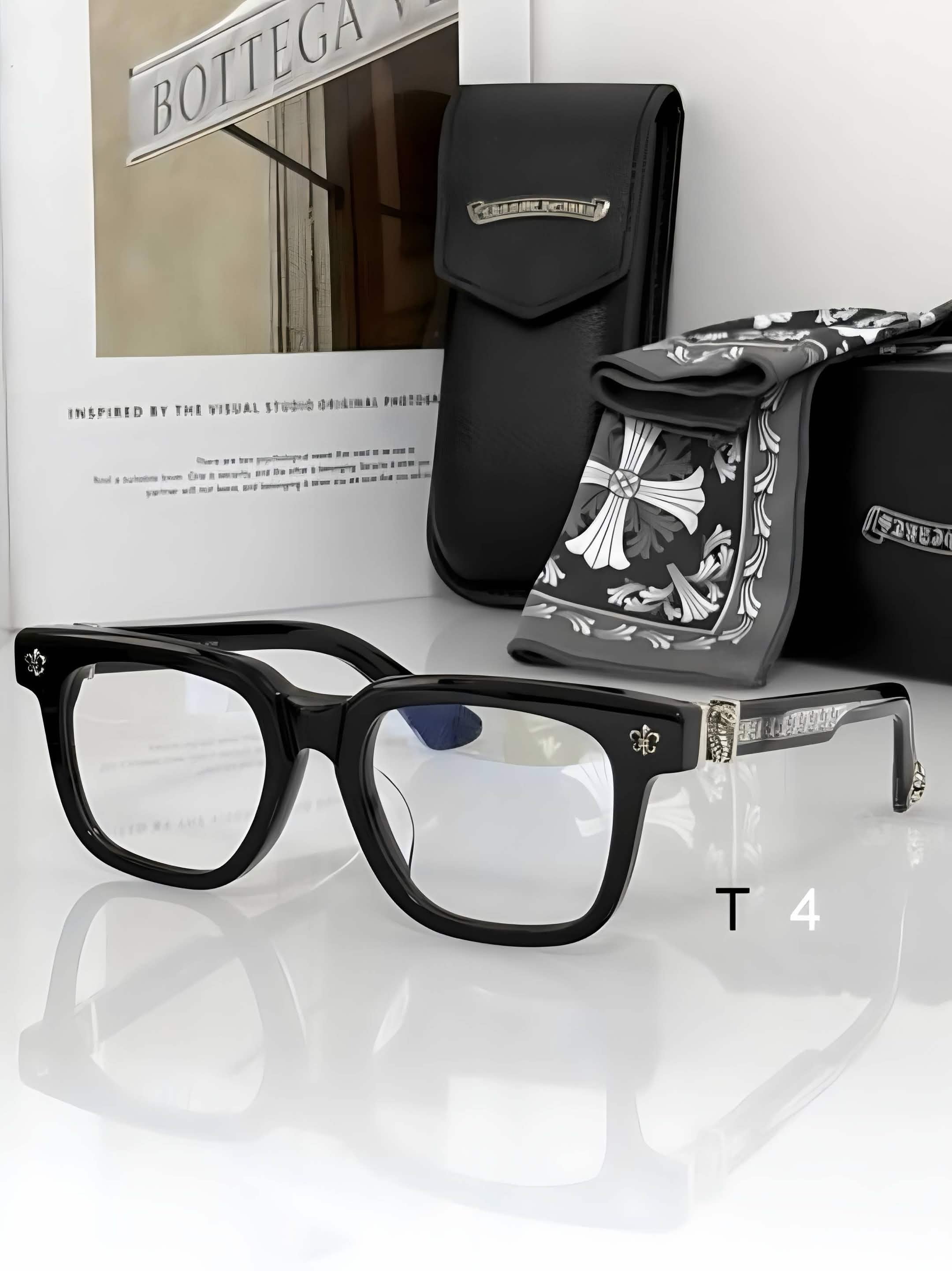 CH Glasses - Black Square Gold Fleur-de-lis