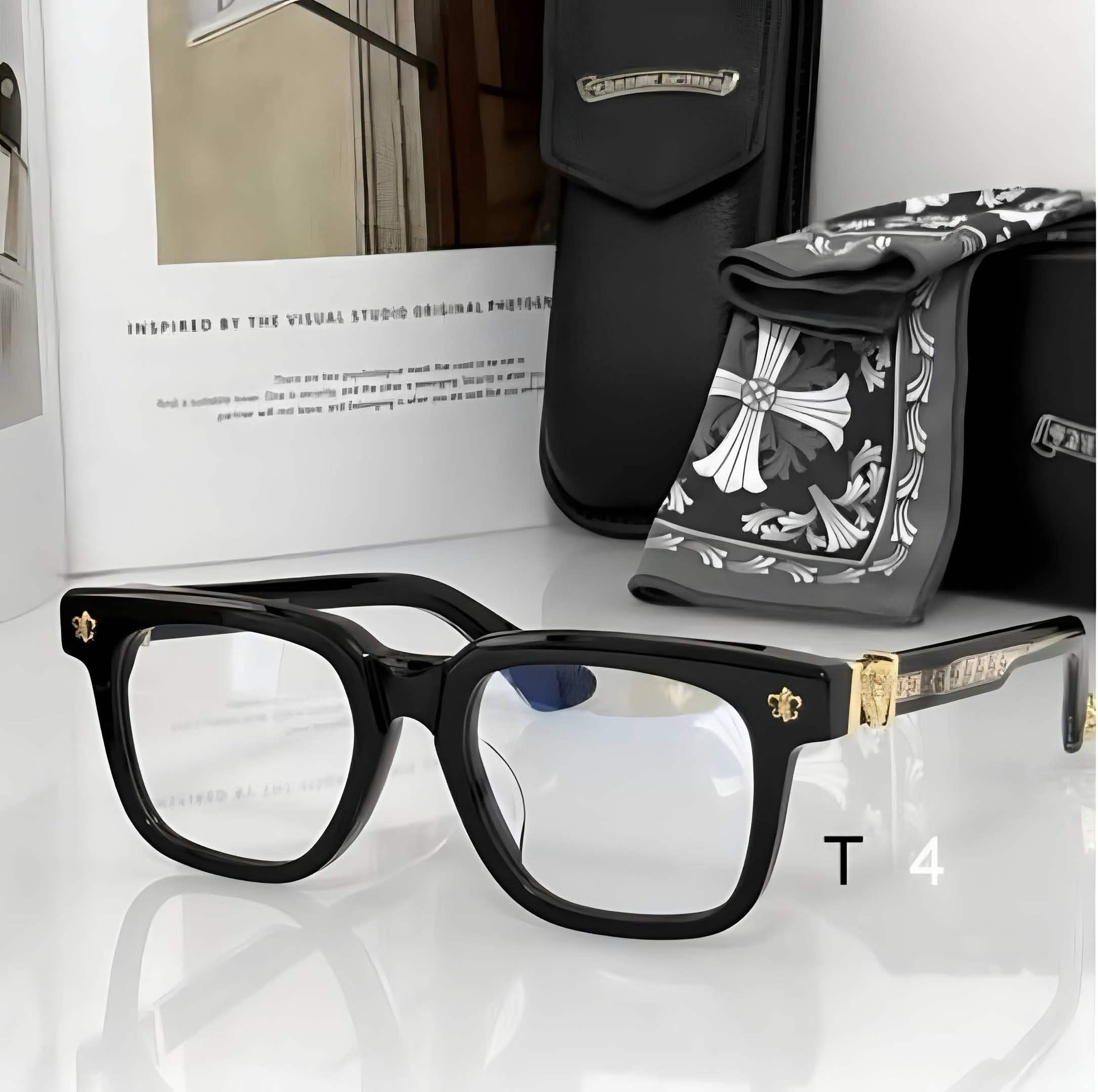 CH Glasses - Black Square Gold Hardware