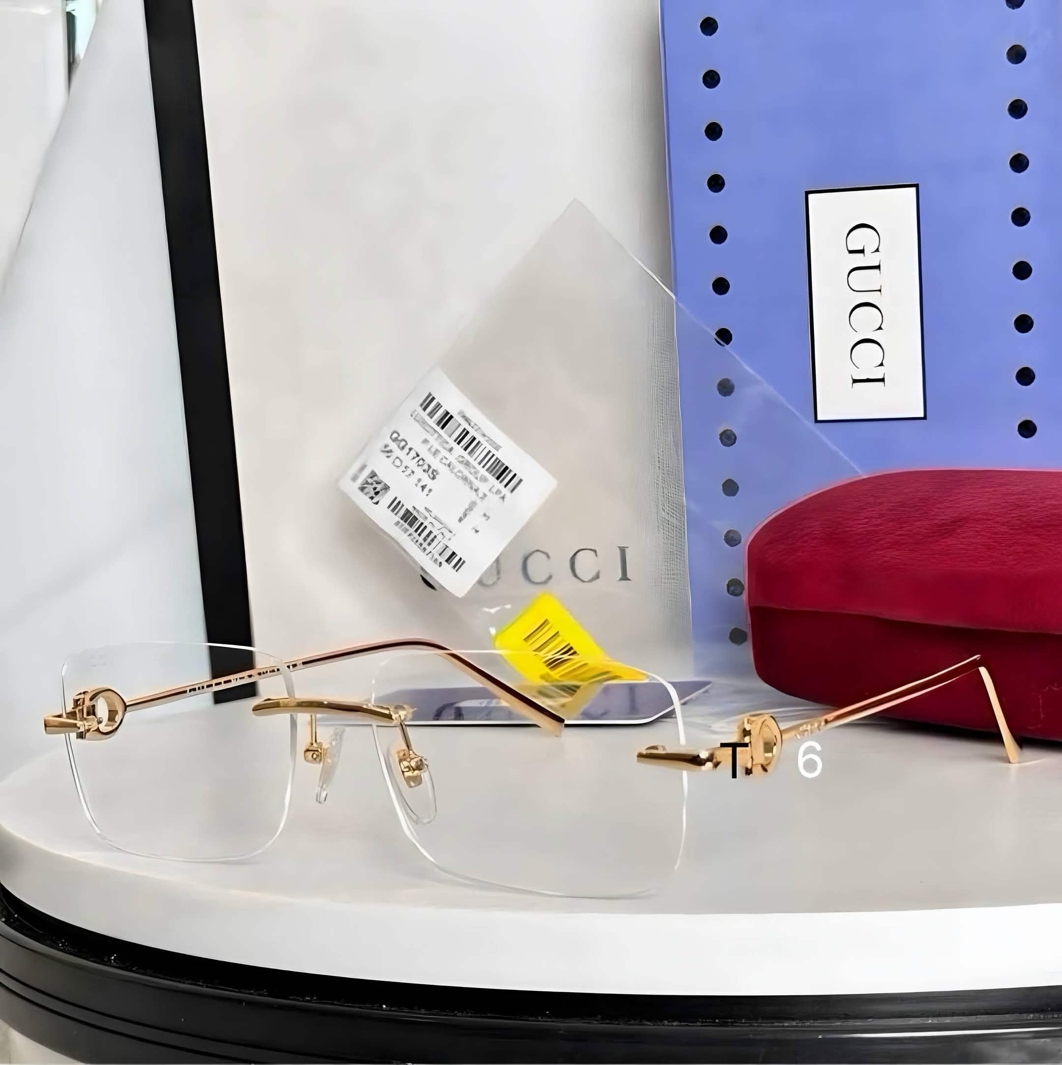 Gci Glasses - Rimless Rectangle Clear Optical Gold