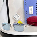 Gci Glasses - Rimless Rectangle Silver Light Blue Lens