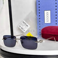 Gci Glasses - Rimless Rectangle Silver Navy Lens