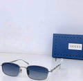 Gci Glasses - Silver Rectangle Blue Gradient Lens