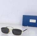 Gci Glasses - Gold Slim Rectangle Dark Lens
