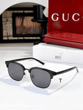 Gci Glasses - All-Black Clubmaster Half-Rim