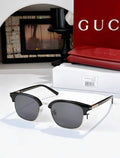 Gci Glasses - Black & Silver Half-Rim Clubmaster