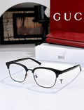 Gci Glasses - Black Browline Half-Rim Clear Lenses