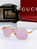 Gci Glasses - Gold Shield Mask Crystal Pink Lenses
