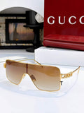 Gci Glasses - Gold Shield Mask Crystal Brown Gradient Lenses