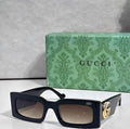 Gci Glasses - Black Square Gold GG Brown Gradient Lenses