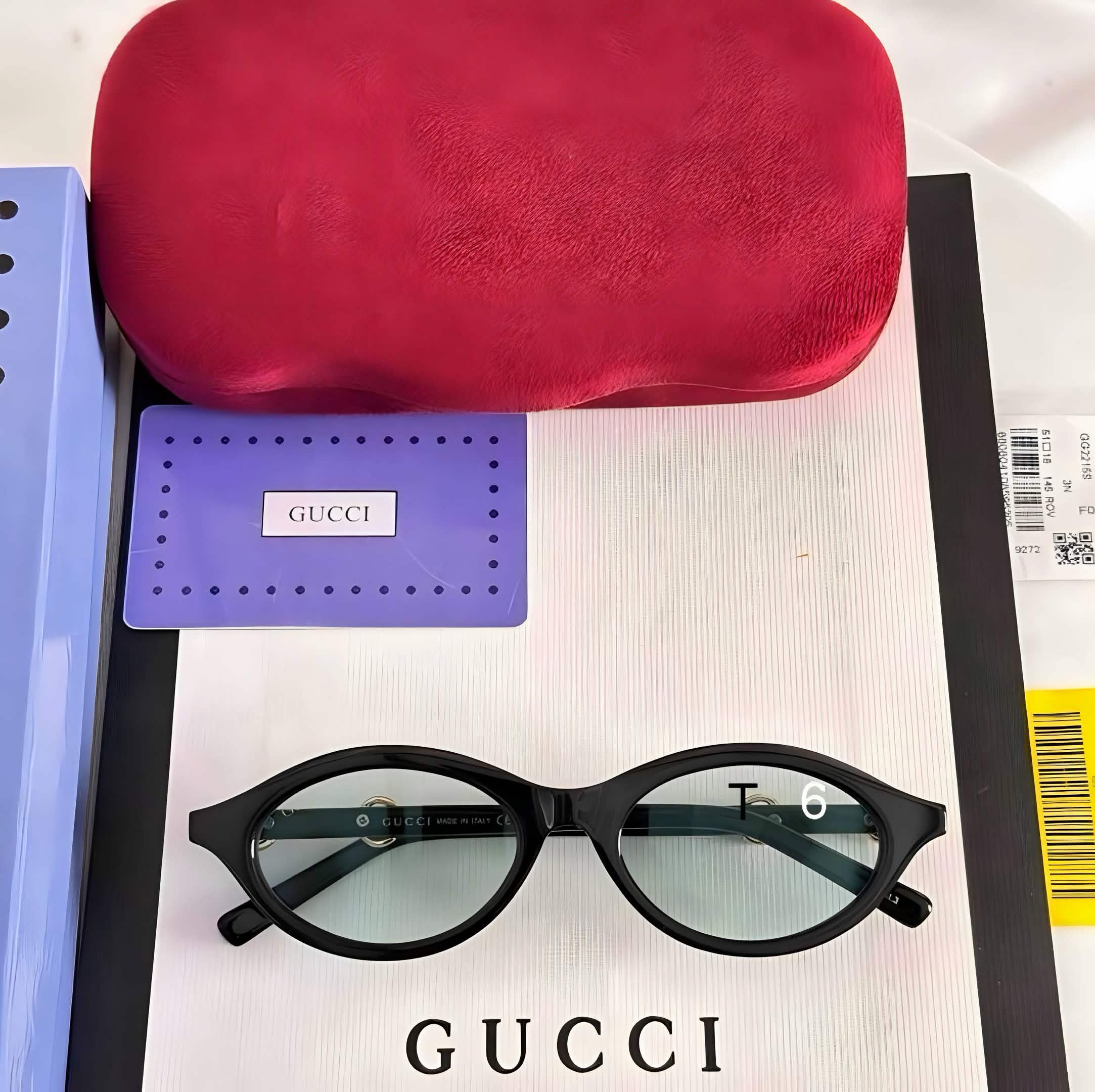 Gci Glasses - Black Oval Frame Clear Light Lenses