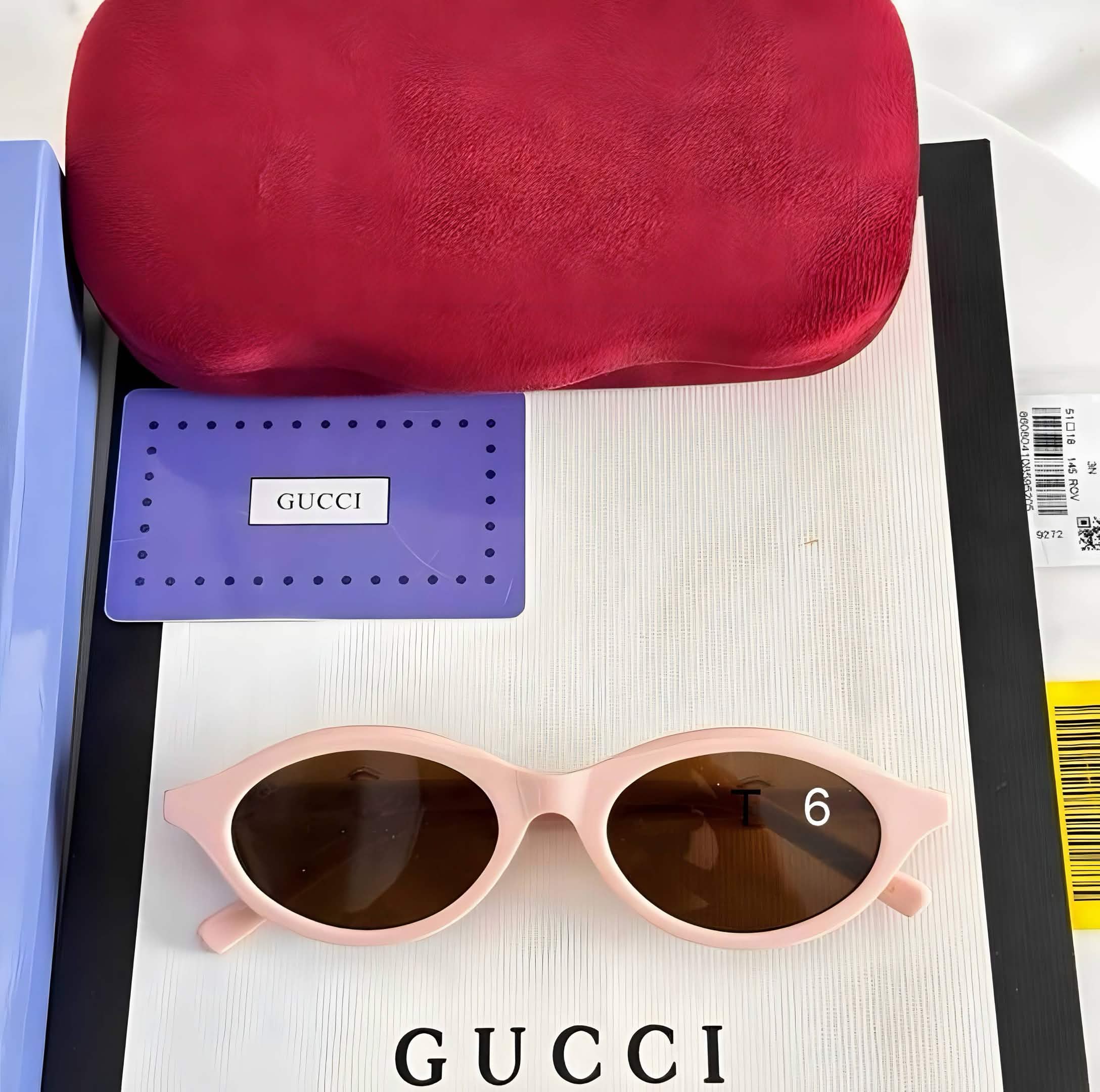 Gci Glasses - Pink Oval Cat-Eye Brown Lenses