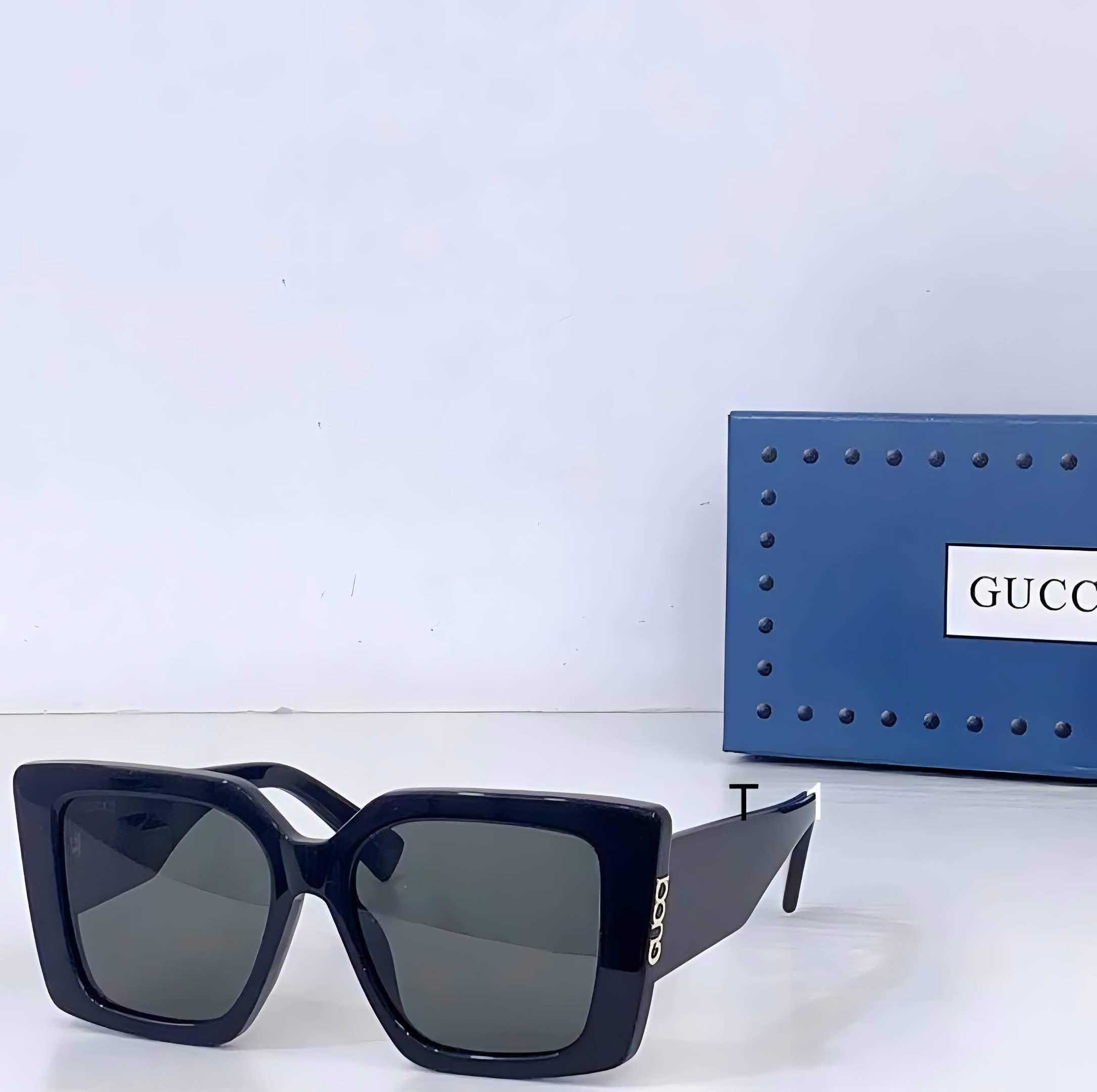 Gci Glasses - Black Oversized Square Silver Dark Gray Lenses
