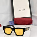 Gci Glasses - Black Square Gold Yellow Lenses