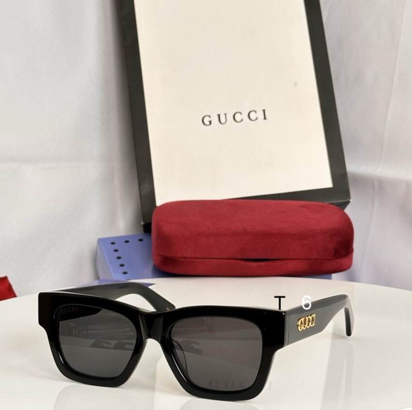Gci Glasses - Black Bold Square Gold Letter Temple