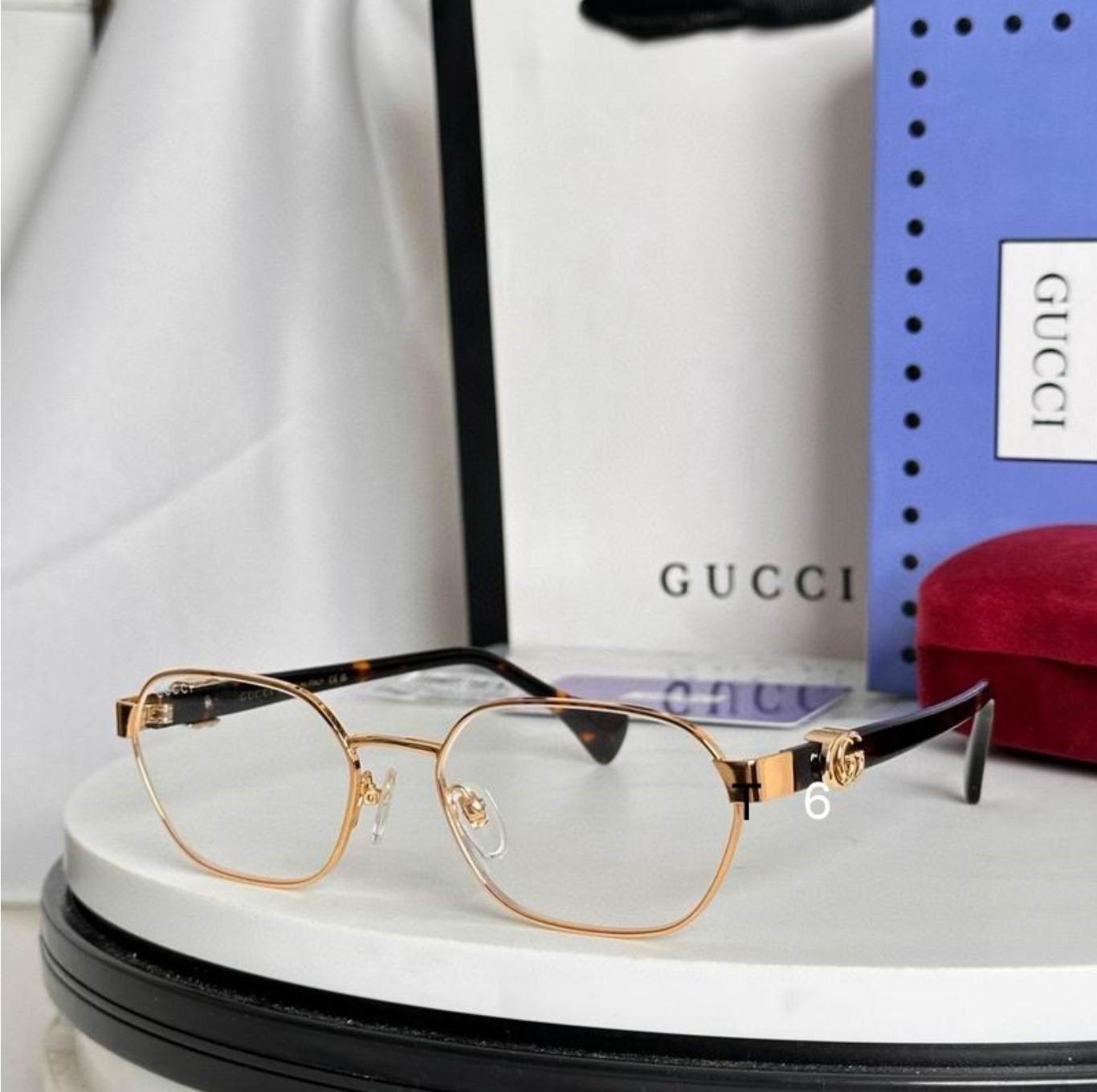 Gci Glasses - Rose Gold Metal Polygon Clear Lens Optical