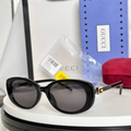 Gci Glasses - Black Oval Butterfly Gold G Logo