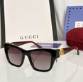 Gci Glasses - Black Square Web-Stripe Temple Smoky Lens