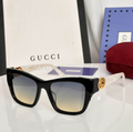 Gci Glasses - Black Square Pearl Temple Blue-Yellow Gradient