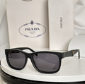 Prda Glasses - Matte Black Square Triangle Logo Dark Lenses