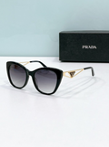 Prda Glasses - Black Cat-Eye Gold Triangle Gray Lenses