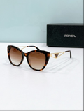 Prda Glasses - Tortoise Cat-Eye Gold Triangle Temple Brown Gradient