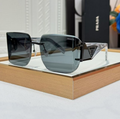 Prda Glasses - Black Gray Rimless Square Dark Gray
