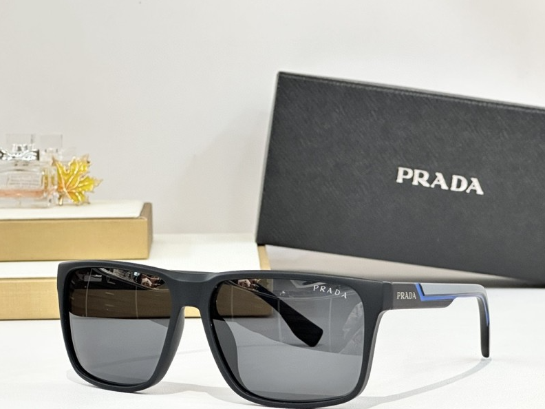 Prda Glasses - Matte Black Blue Accent Rectangular