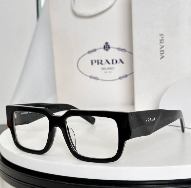 Prda Glasses - Black Thick Rectangular Clear Optical