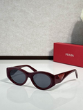Prda Glasses - Burgundy Oval Dark Lenses