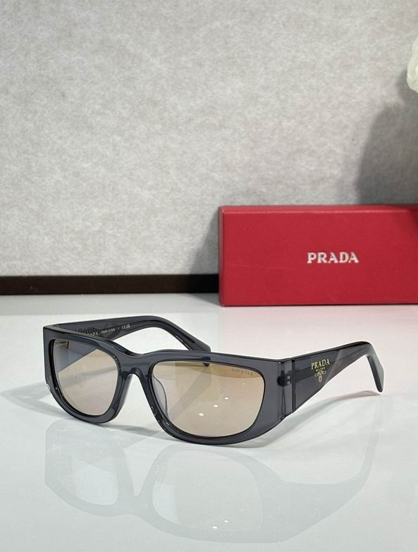 Prda Glasses - Gray Sport Cat-Eye Light Brown Lenses