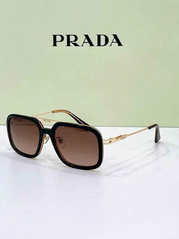 Prda Glasses - Black Gold Square Brown Gradient
