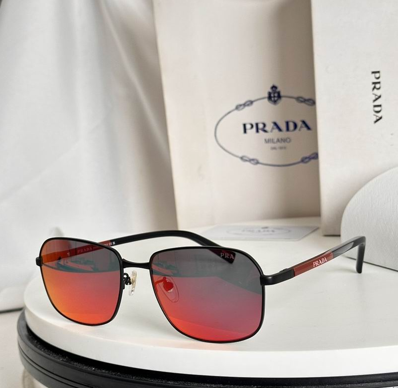 Prda Glasses - Black Metal Navigator Red Orange Lenses