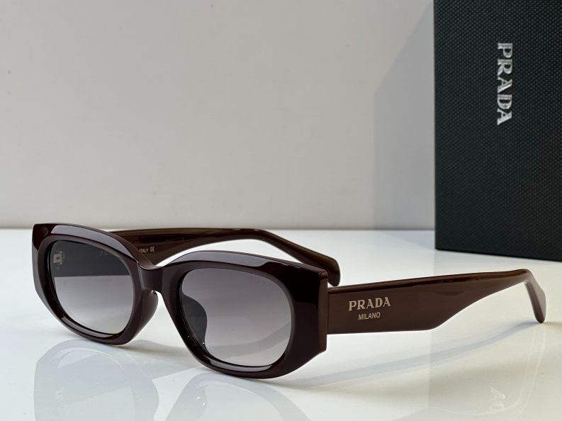 Prda Glasses - Dark Brown Oval Gray Gradient Milano
