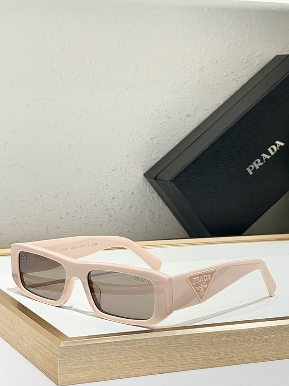 Prda Glasses - Pink Blush Rectangular Taupe Lenses Triangle Logo