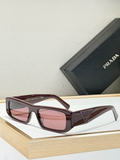 Prda Glasses - Burgundy Rectangular Pink Rose Lenses Triangle Logo