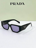 Prda Glasses - Dark Green Rectangular Purple Lenses Triangle Logo