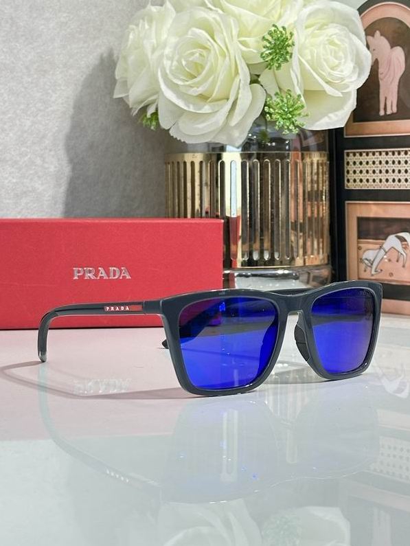 Prda Glasses - Black Square Blue Mirror Linea Rossa