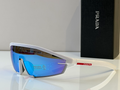 Prda Glasses - Luna Rossa White Sport Shield Blue Mirror