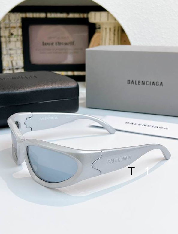 BB Glasses - Silver Sport Shield Silver Mirror
