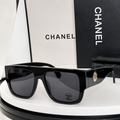 Chnel Glass - Black Flat Top Shield Gold CC