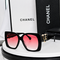 Chnel Glass - Black Oversized Heart CC Pink