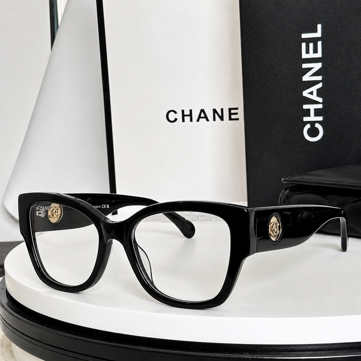 Chnel Glass - Black Cat Eye Clear Optical